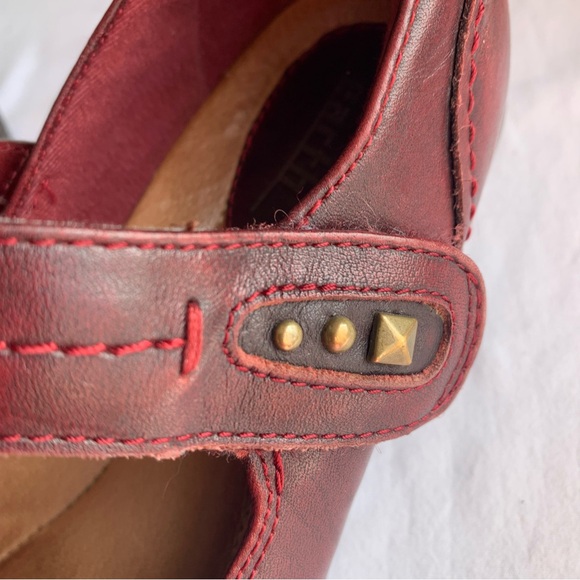 Earth Red-Burgundy Leather Clover Mary Jane Shoes Size 7.5 Boho Academia - Picture 7 of 9